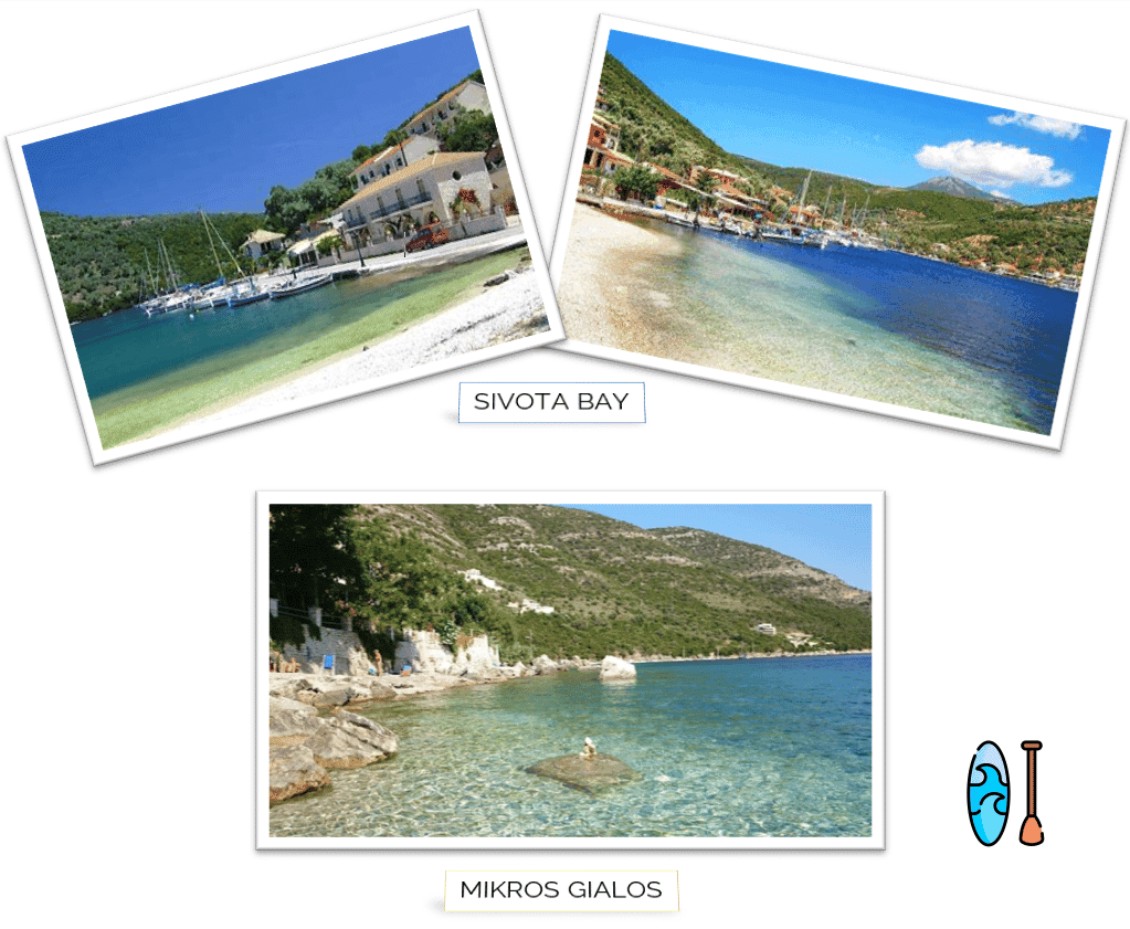 Day 5 sailing itinerary visiting Mikros Gialos and Sivota village on Lefkas island