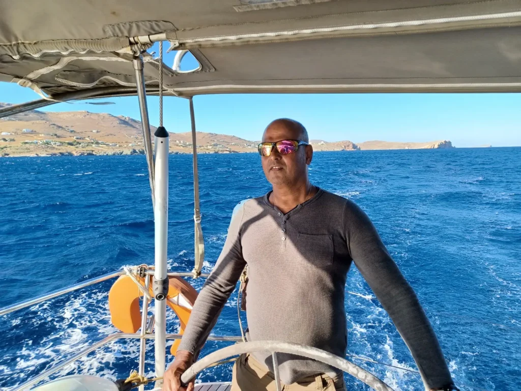 Kris, professional skipper for Elysium Yachting, ready for a 2026 sailing holiday in Greece